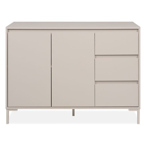 Buffet 2 portes 3 tiroirs beige 120 cm - Ronda