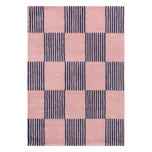 Tapis rétro damniere bleu 200x280 cm - Pop Vibes