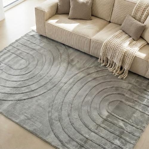Tapis motif géométrique anthracite 200x290 cm - Arctic Glow