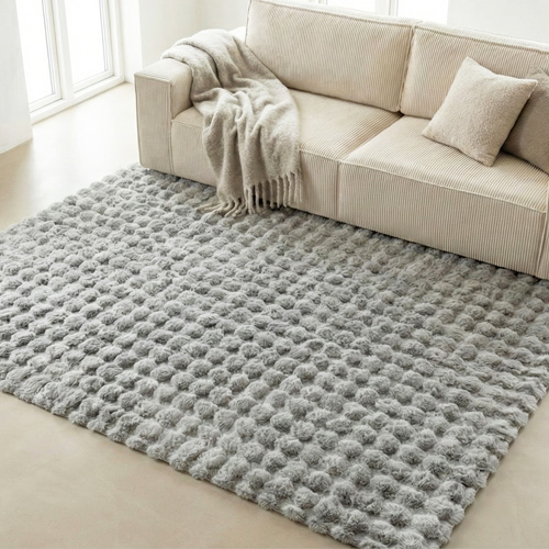 Tapis à relief bubble uni anthracite 200x290 cm - Cloudy