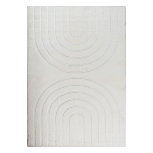 Tapis motif géométrique blanc 160x230 cm - Arctic Glow