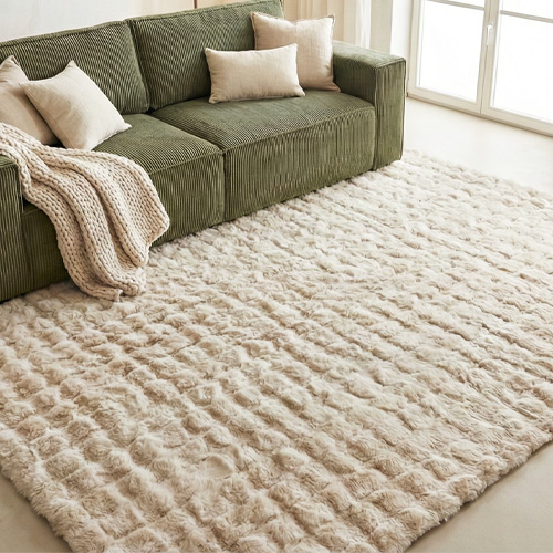 Tapis à relief bubble uni blanc 160x230 cm - Cloudy