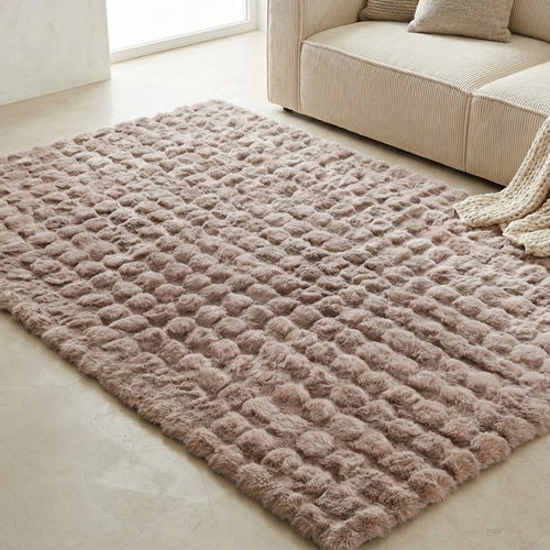 Tapis à relief bubble uni rose 160x230 cm - Cloudy