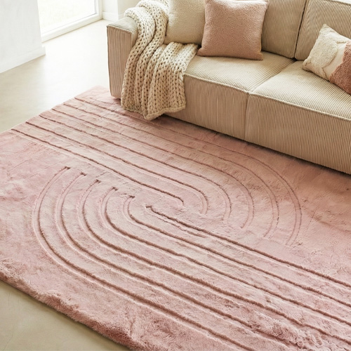 Tapis motif géométrique rose 120x160 cm - Snowline