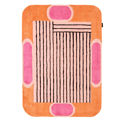 Tapis en laine motif géométrique orange 200x290 cm – tissé main - Color Lines