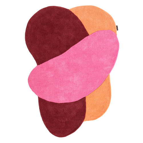 Tapis en laine motif géométrique rose 133x190 cm– tissé main - Sunset Pop