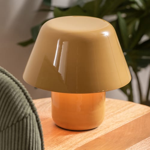 Lampe à poser en métal jaune ocre - Afan