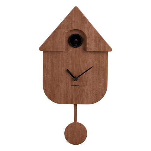 Horloge murale en métal bois foncé - Modern Cuckoo