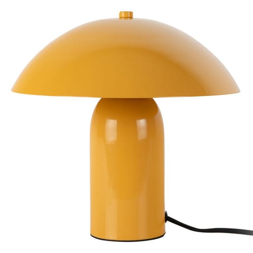 Lampe à poser champignon en métal jaune ochre - Asuto