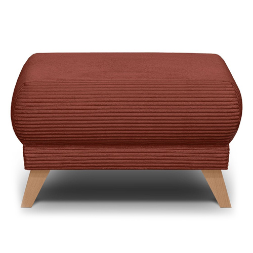 Pouf en velours côtelé rouille - Laria