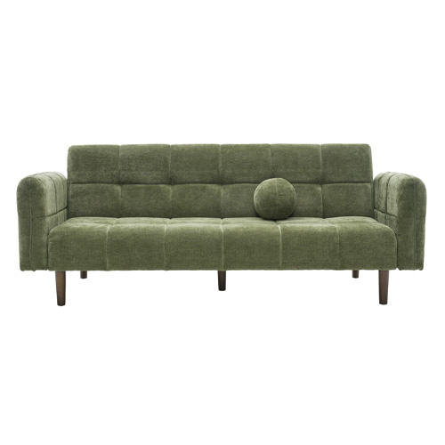 Canapé convertible 3 places en tissu chenille vert olive - Pavia