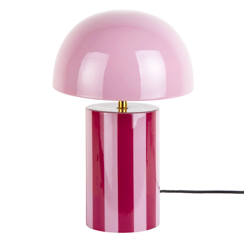 Lampe à poser champignon rayée rose foncé - Rayado