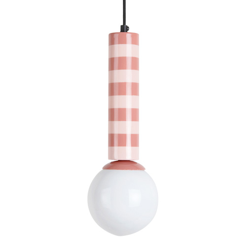 Suspension en métal rayée rose - Rayado