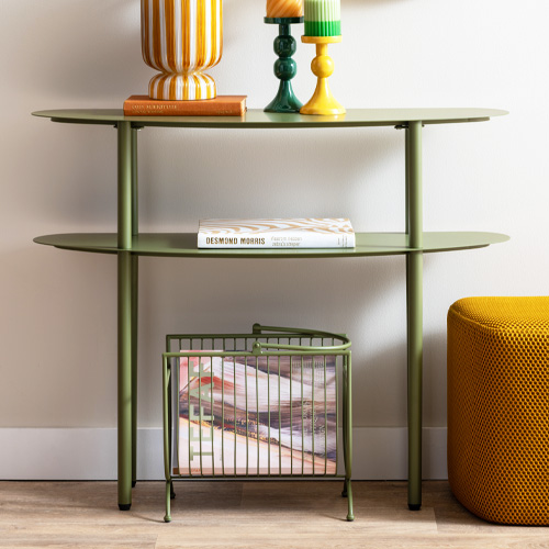 Console en métal vert kaki - Cool Retro