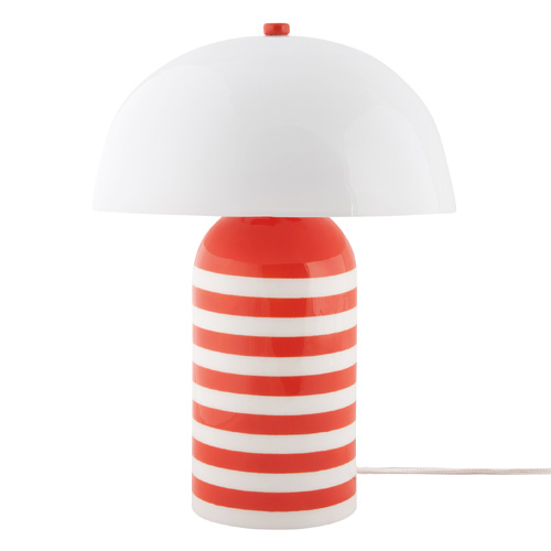 Lampe à poser champignon rayée orange - Rayado Retro