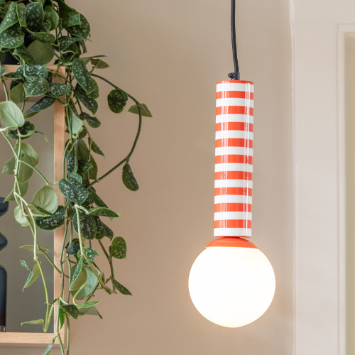 Suspension en métal rayée orange - Rayado Retro