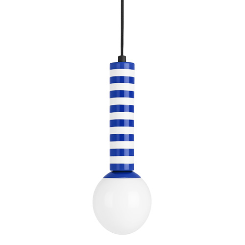 Suspension en métal rayée bleu - Rayado Retro