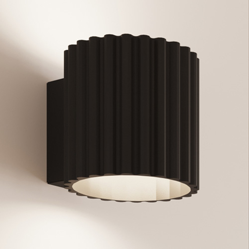 Applique murale cannelé noire - Aura