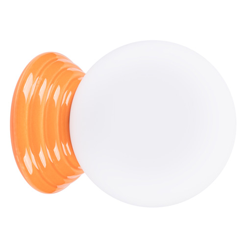 Applique murale en céramique orange et globe en verre - Zori