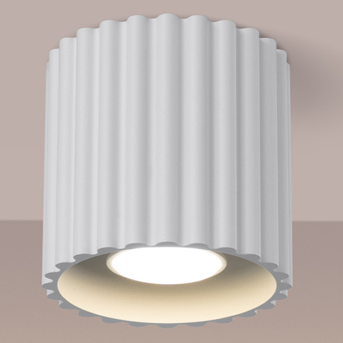 Plafonnier cannelé blanc - Aura