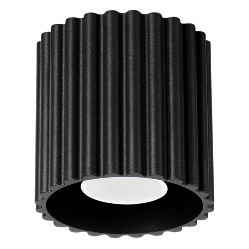 Plafonnier cannelé noir - Aura