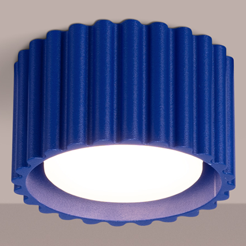 Plafonnier cannelé bleu - Aura