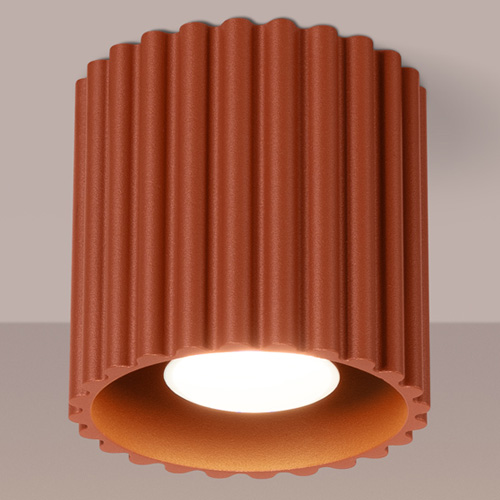 Plafonnier cannelé terracotta - Aura