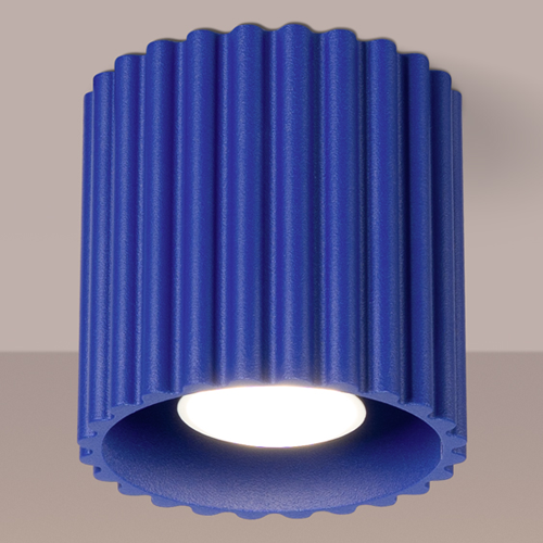 Plafonnier cannelé bleu - Aura