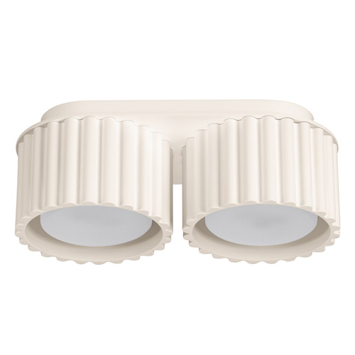 Plafonnier cannelé 2 lumières beige - Aura