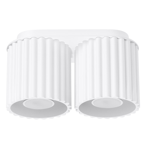 Plafonnier cannelé 2 lumières blanc - Aura