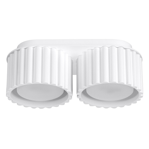 Plafonnier cannelé 2 lumières blanc - Aura