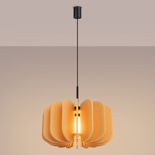 Suspension en feutre jaune 45 cm - Mula