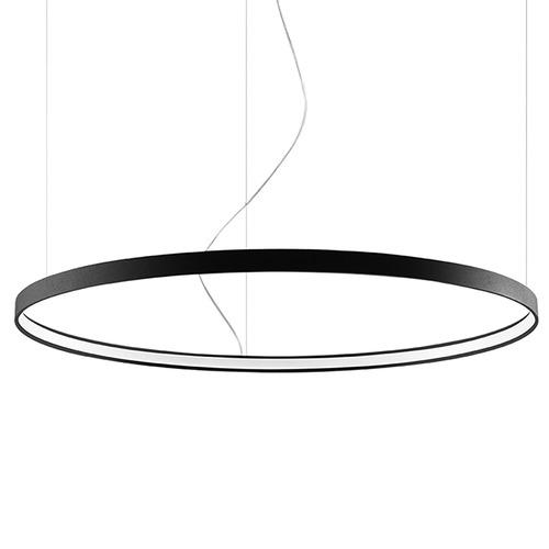 Suspension ronde noire à Led 110 cm - 3000K - Rio