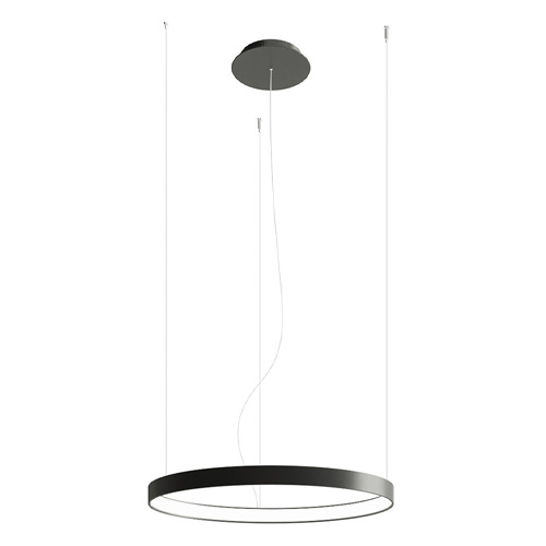 Suspension ronde noire à Led 55 cm - 4000K - Rio