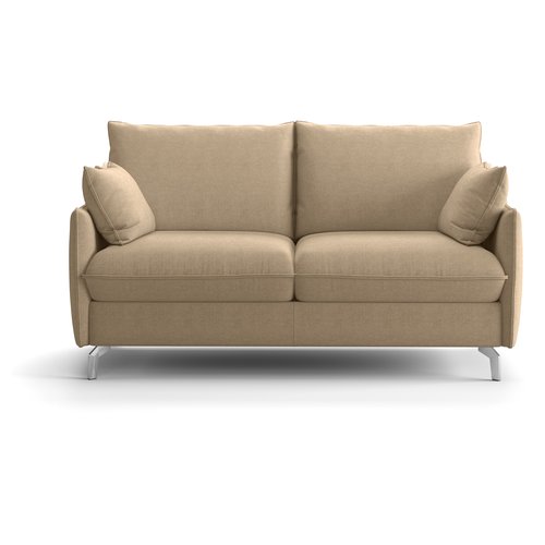 Canapé droit convertible 3 places en tissu chenille taupe - ouverture express - Astoria