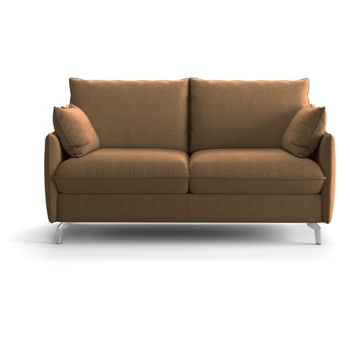 Canapé droit convertible 3 places en tissu chenille moka - ouverture express - Astoria