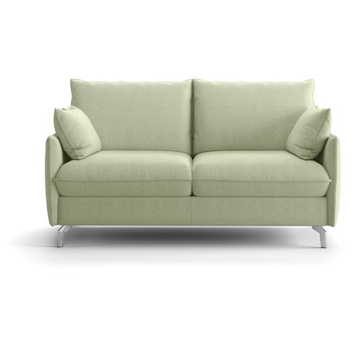 Canapé droit convertible 3 places en tissu chenille vert sauge - ouverture express - Astoria