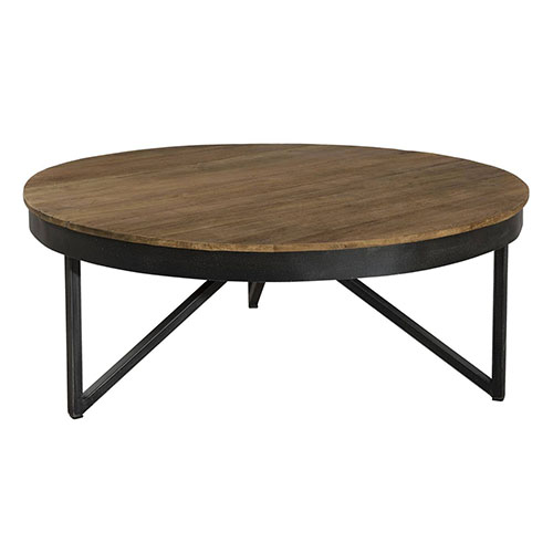 Gøran - Table basse ronde 90 x 90 cm bois et métal