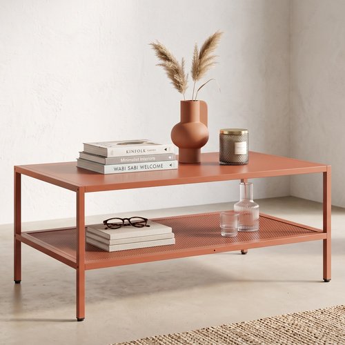 Table basse en métal terracotta 100 x 60 cm - Ysia