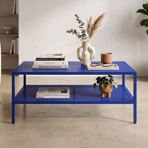 Table basse en métal bleu électrique 100 x 60 cm - Ysia