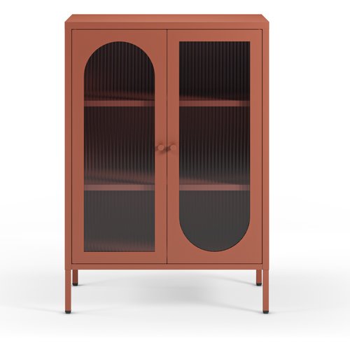 Buffet 2 portes en métal terracotta 70 cm - Ysia