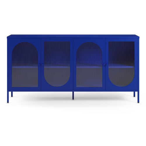 Buffet 4 portes en métal bleu électrique 70 cm - Ysia