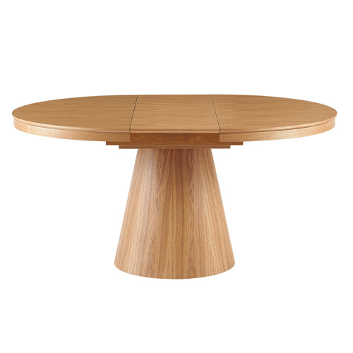 Table à manger ronde extensible 4/6 pers. effet Chêne 120/160x120 cm - Trento
