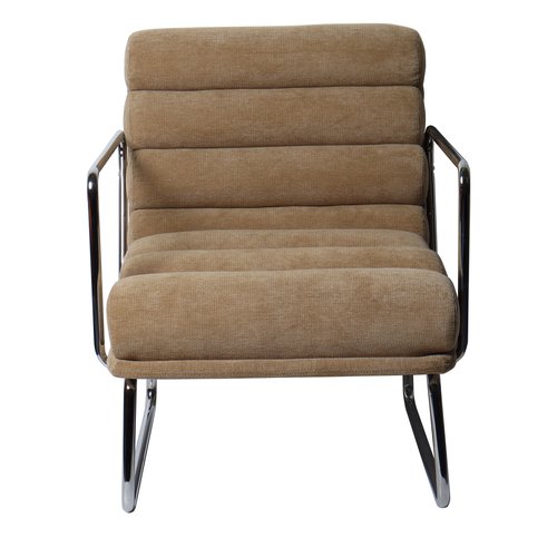 Fauteuil en tissu chenille miel - Vania