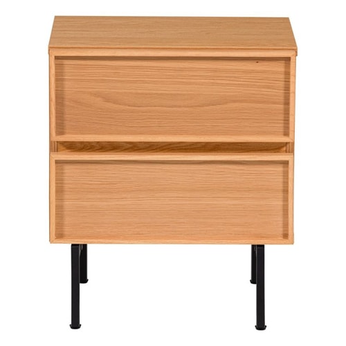 Table de chevet 2 tiroirs effet bois clair 45 cm - Tours