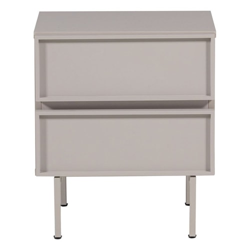 Table de chevet 2 tiroirs laquée sable 45 cm - Tours