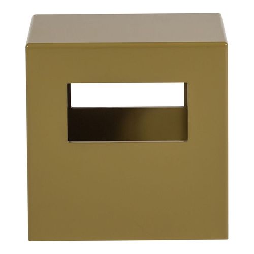 Table d'appoint cubique laquée brillant jaune miel 40 cm - Modern