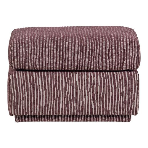 Pouf en tissu à motifs rayés bordeaux - Lou