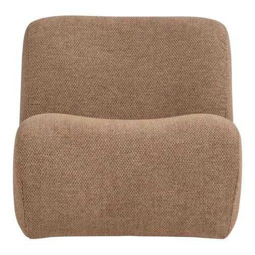Fauteuil en tissu chenille chenille brun clair - Nomu