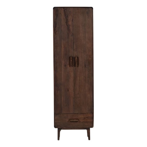Buffet haut en bois de manguier sculpté brun foncé 60 cm - Liya